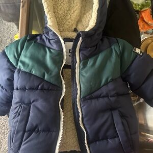 DKNYC Kids Puffer Jacket - Navy and Teal